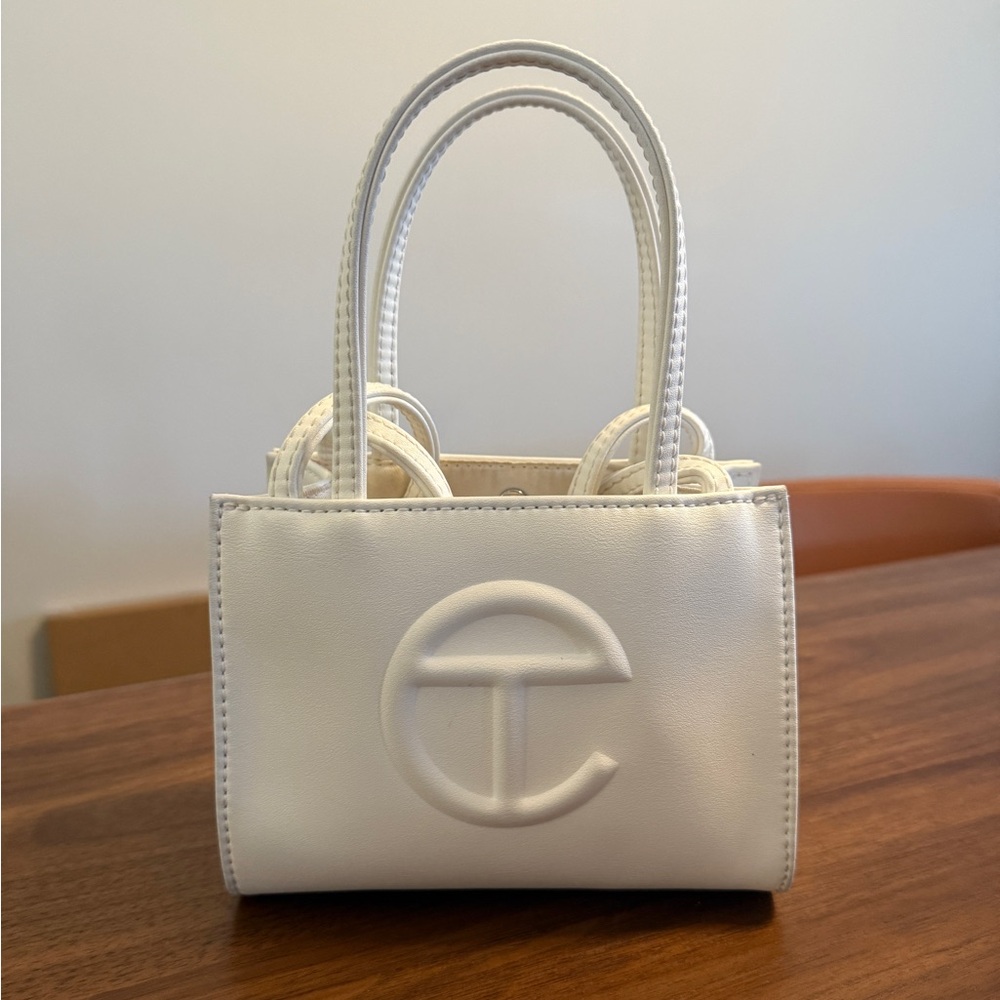 Telfar Small Shopping Bag Purse in White